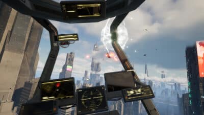 G-Rebels as you weave between buildings