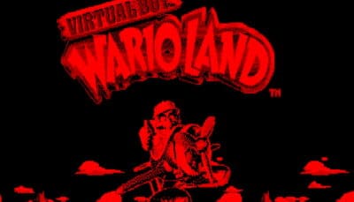 Wario giving a thumbs-up on the Virtual Boy Wario Land title screen