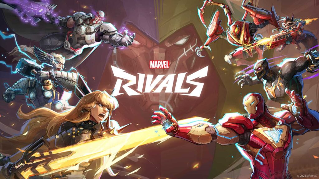 Marvel Rivals characters in a battle scene
