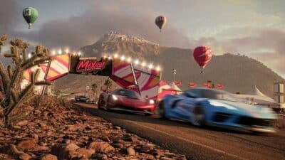 Sports cars racing in Forza Horizon 5 Mexico setting