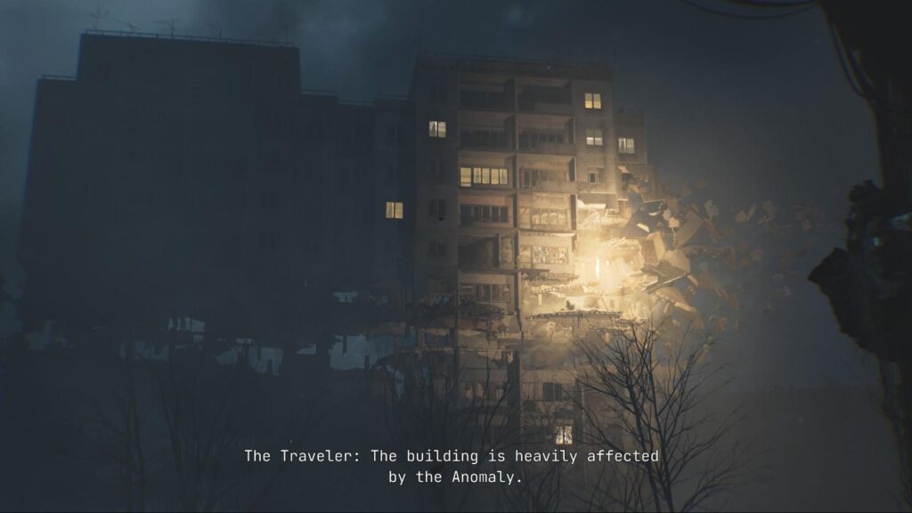 Collapsing building consumed by the Anomaly in Cronos The New Dawn