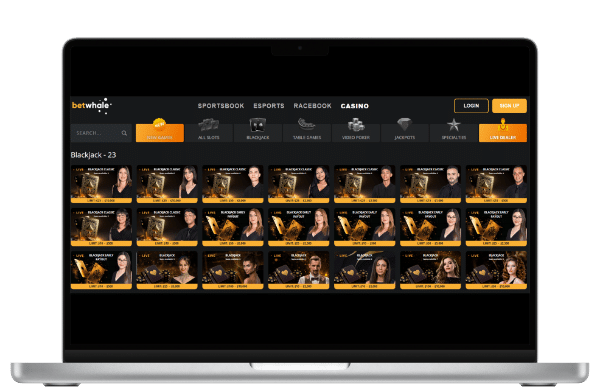 BetWhale Promo Code Live Dealer Lobby