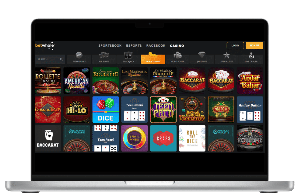 BetWhale Promo Code Table Games Lobby
