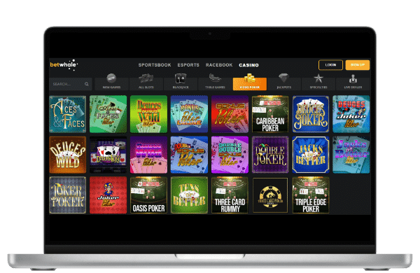 BetWhale Promo Code Video Poker Lobby