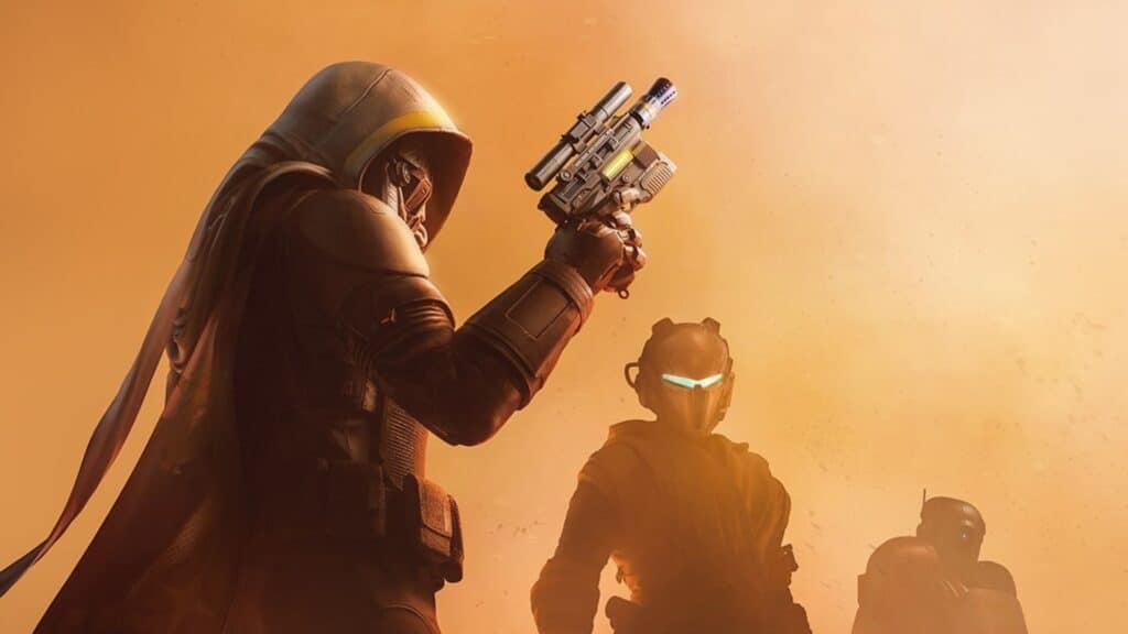 Destiny 2 characters in desert scene