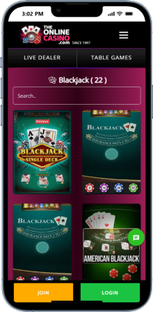 TheOnlineCasino Blackjack App