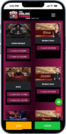 TheOnlineCasino Mobile Blackjack