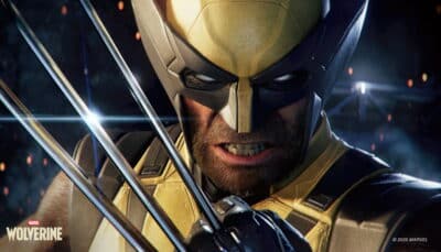 Wolverine in yellow suit with claws raised