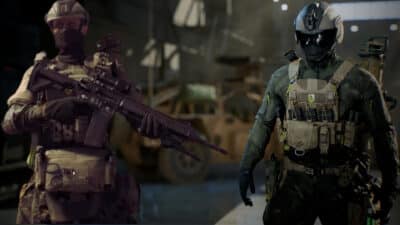 Picture of a male and female character model from Battlefield 6's support class.