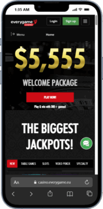 Everygame mobile casino experience