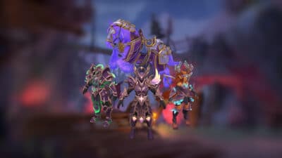 picture of the fellowship rewards for those who get twitch drops from the game, featuring the purple colour scheme associated with the twitch brandng but on fellowship cartoony skins.