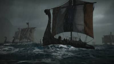 Picture of a viking longship from Mount and Blade Bannerlord War Sails expansion.
