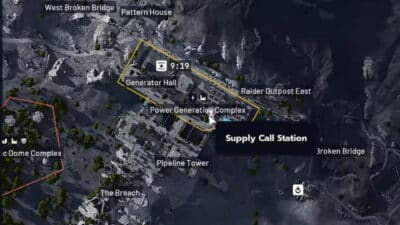 Picture of the ARC Raiders map and the Supply Call Station POI on it.