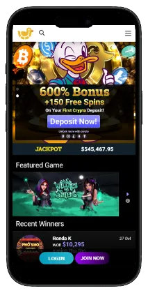 Ducky Luck mobile experience