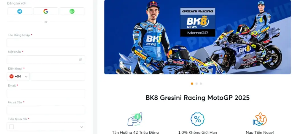 Điền thông tin vào phiếu đăng ký để tạo tài khoản tại Casino trực tuyến uy tín