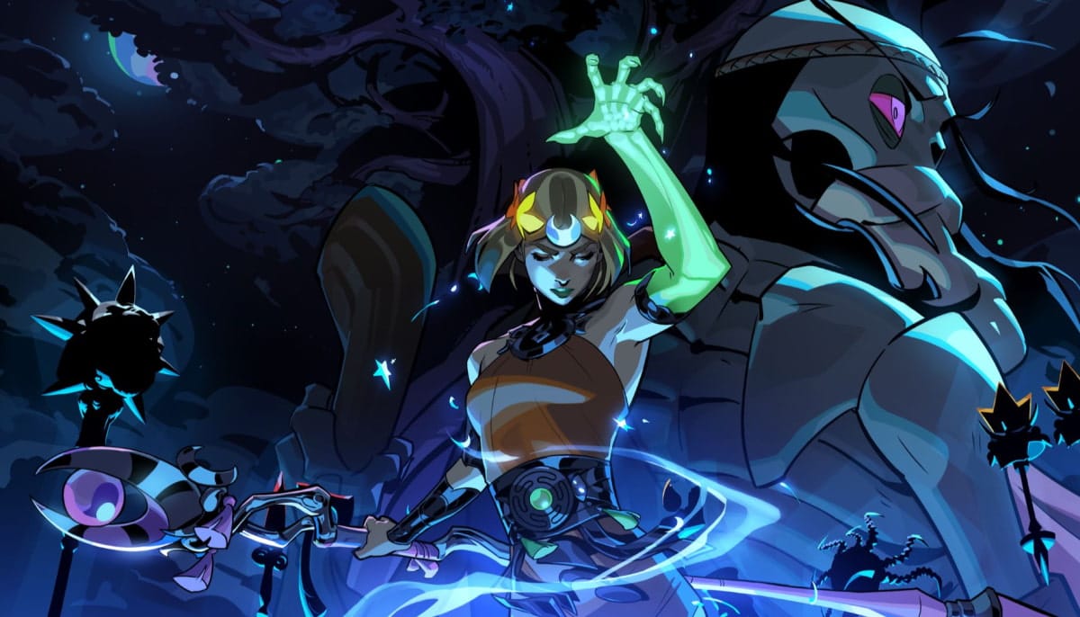 The image is taken from the game Hades II. It depicts the main character Melinoë, princess of the Underworld