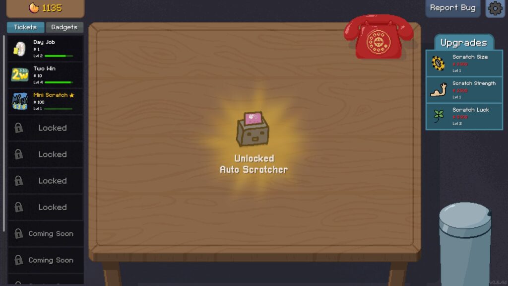 A glowing box appears as the auto scratcher unlocks in Scritchy Scratchy