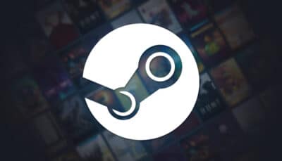 The logo in the image belongs to Steam, a popular digital distribution platform for PC video games developed by Valve