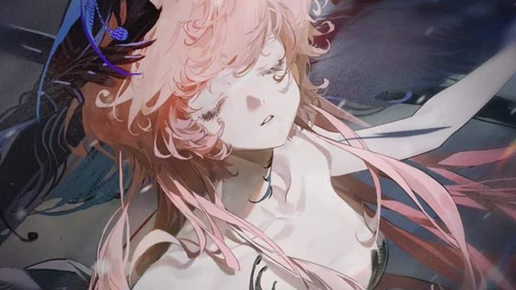 A close up character illustration from Reverse 1999 captures a calm expression with flowing hair