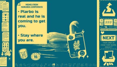 A memo about Plarbo appears beside a disguised character card in Trading Card Inspector