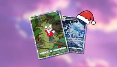 Delibird and Alolan Ninetales appear together with festive details in Pokémon TCG Pocket
