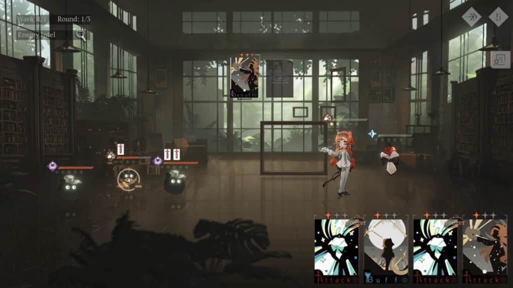 Reverse 1999 combat unfolds in a glass hall with characters facing shadow enemies