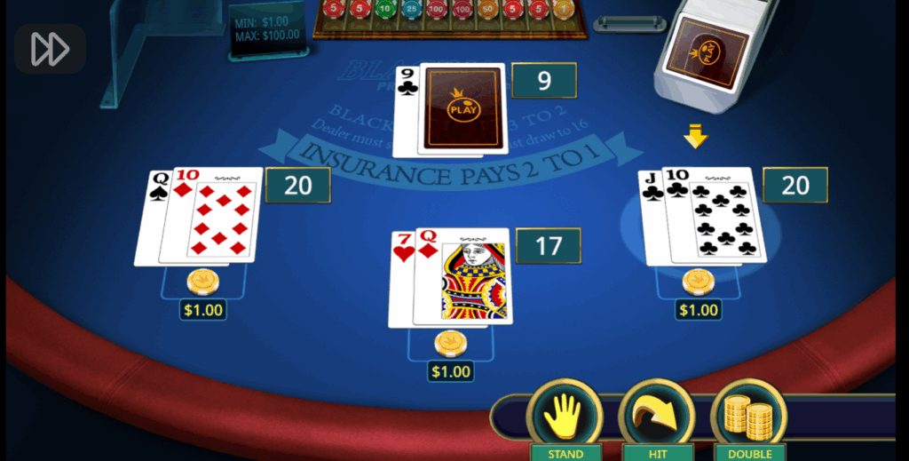 Mỗi người chơi và Dealer được chia 2 lá bài đầu tiên