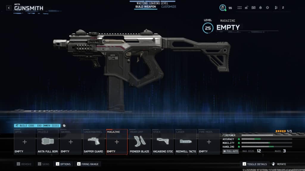 Пистолет-пулемет Akita с дополнительными слотами для улучшений в меню оружейной мастерской CoD Black Ops 7.