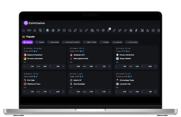 Labākā platforma likmju veikšanai telefonā → CoinCasino