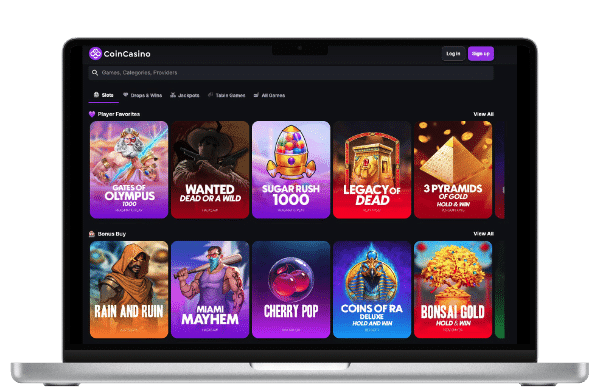 Kopumā labākais kazino ar spēļu automātiem un bezmaksas griezienu bonusu → CoinCasino