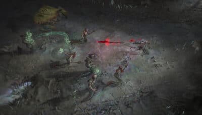 Combat against demonic enemies in Diablo 4 during a Lord of Hatred expansion encounter