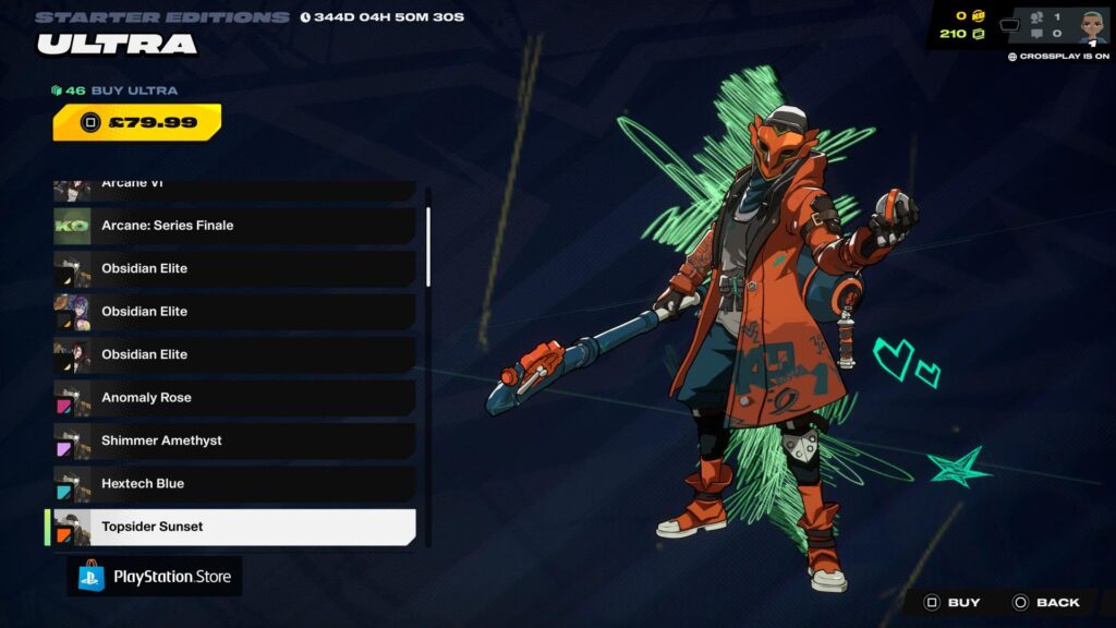 エコーは2XKOウルトラのプレビューでバットを持ちながら、オレンジ色のトップサイダーサンセットの衣装を着ている。