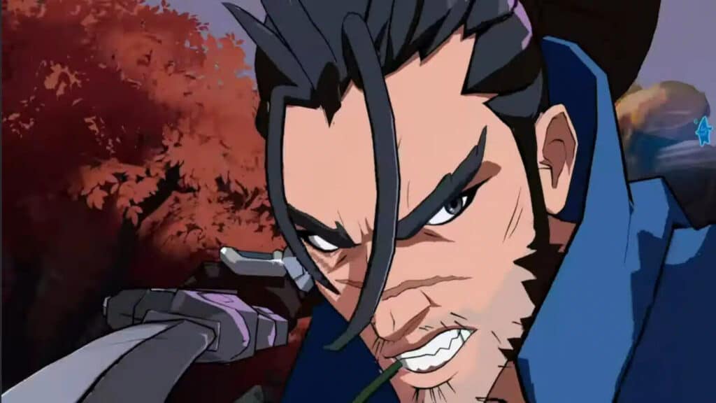 決意に満ちた剣士が目を細めて2XKOの近距離攻撃を準備する