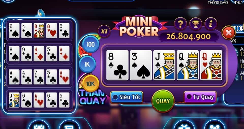 Mini Poker - Một trong các biến thể Poker hấp dẫn nhất