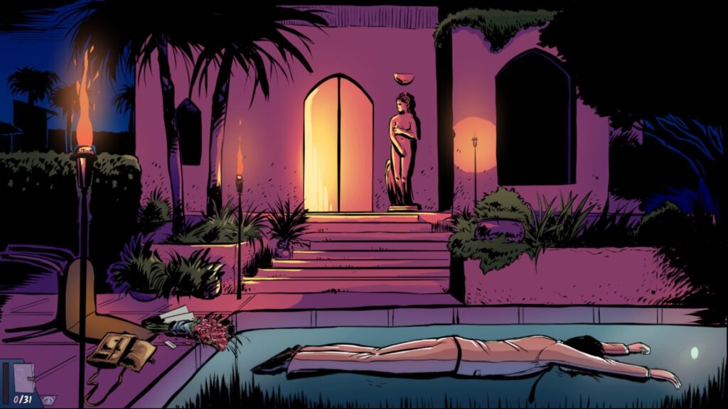 A body floating in a swimming pool outside a mansion in Confidential Killings