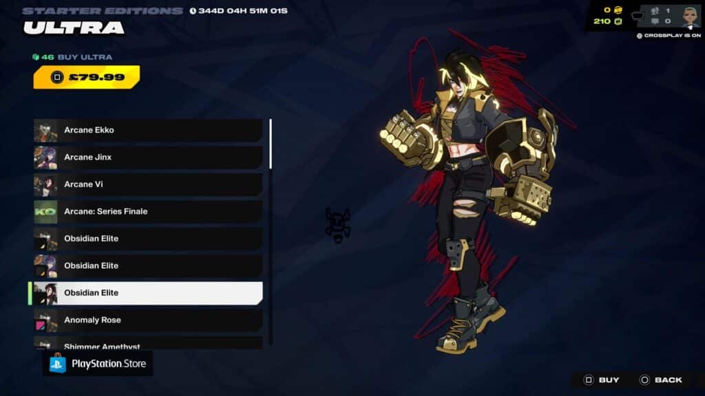 Viは2XKOコスメティックラインナップで、金メッキのガントレットを装備したオブシディアンエリートスキンで登場しています。