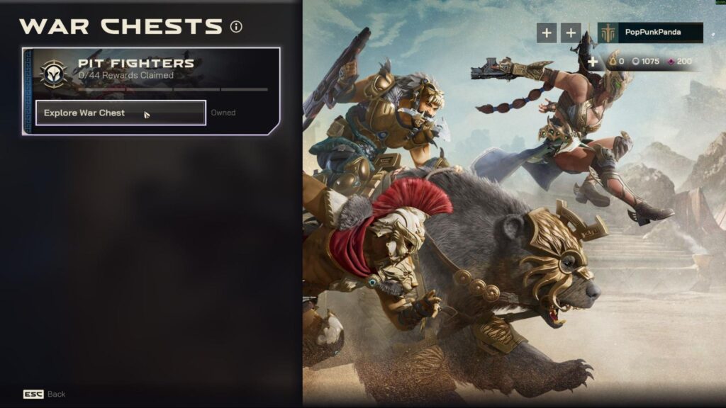 Highguard Pit Fighters War Chests artwork shows warriors charging into battle alongside an armored bear