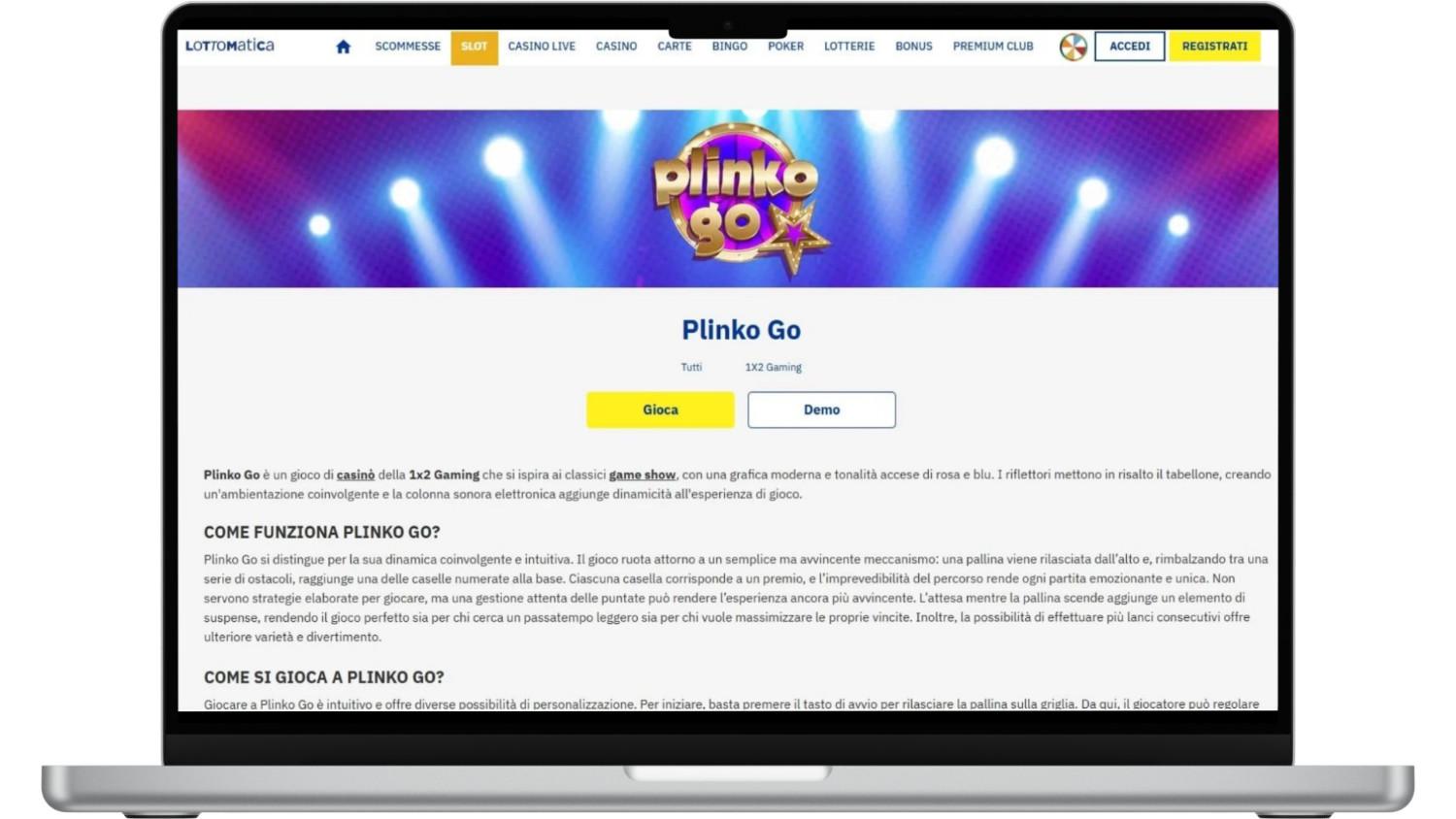 Dove giocare a Plinko soldi veri: Lottomatica