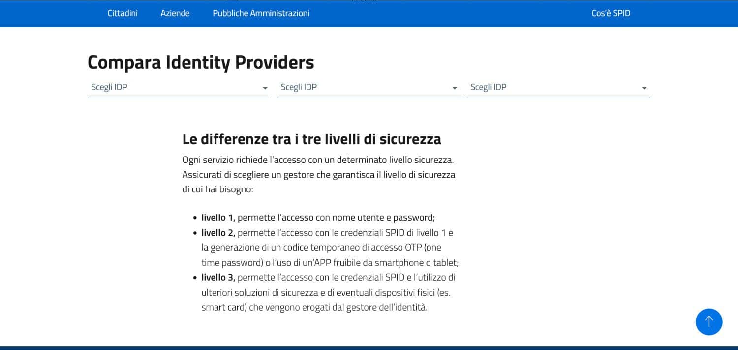 Provider registrazione SPID