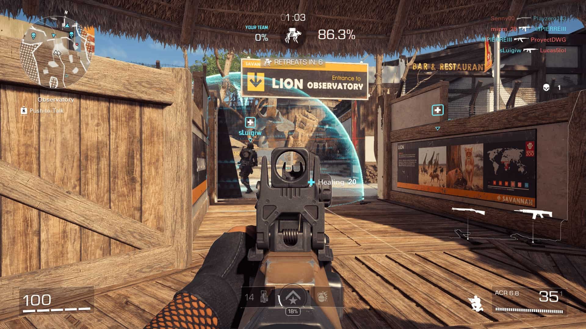 The image shows a screenshot from the free-to-play first-person shooter game XDefiant, developed by Ubisoft