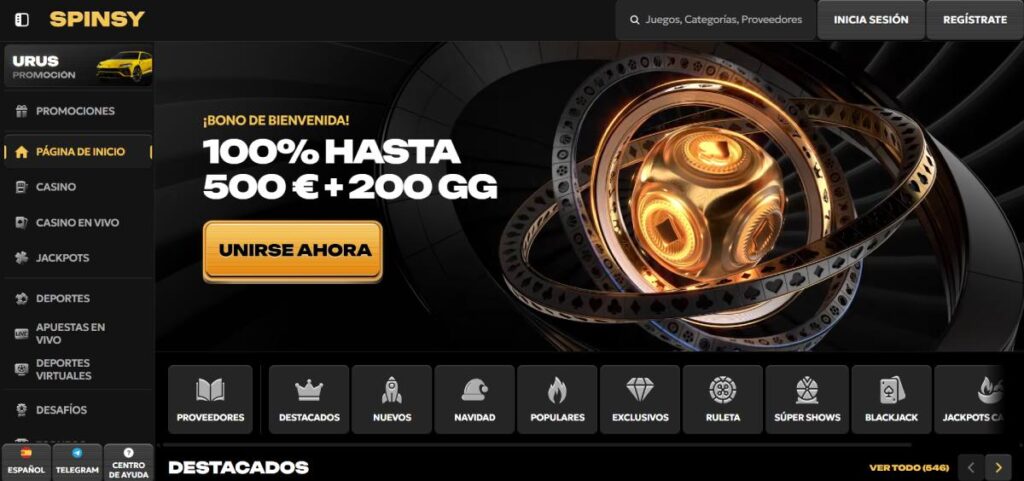 Spinsy  - Mejores casas de apuestas nuevas hoy
