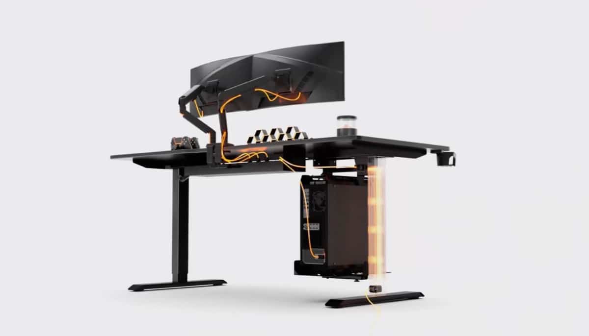 AndaSeat Xtreme 2026 sit-stand desk in standing mode