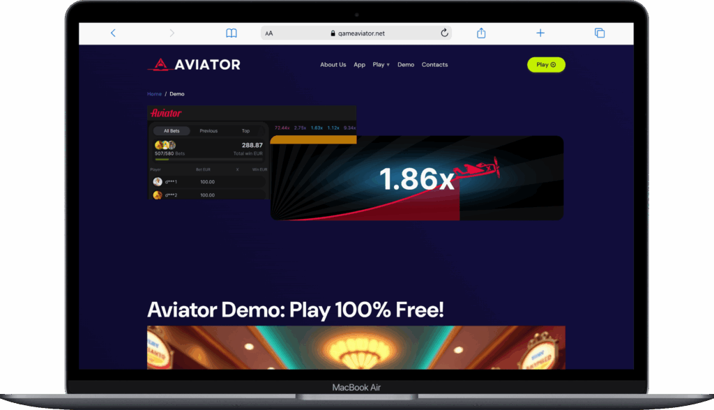 Игровое поле слота Aviator