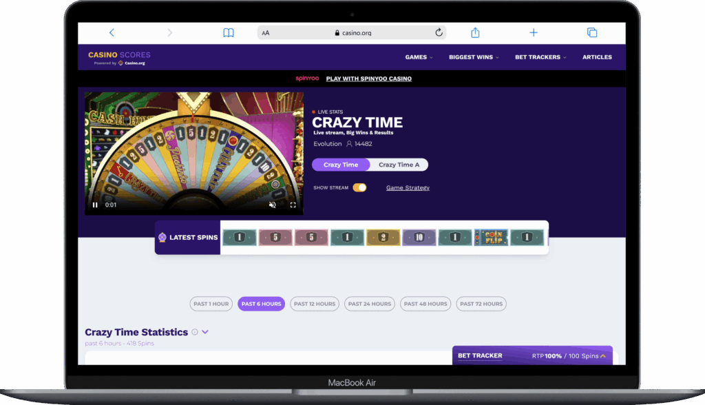 Игровое поле слота Crazy Time