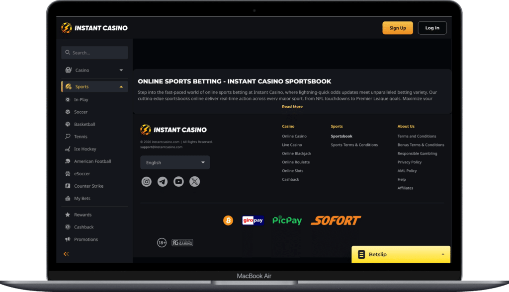 Лучшая букмекерская контора Instant Casino