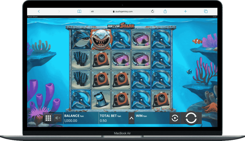 Игровое поле слота Razor Shark