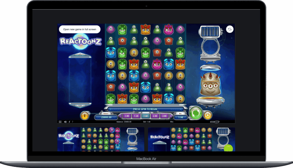 Игровое поле слота Reactoonz