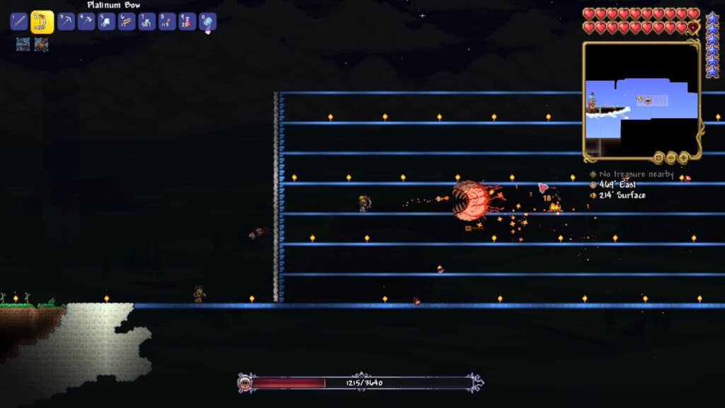 テラリア スカイブロック アリーナでクトゥルフの目と戦う