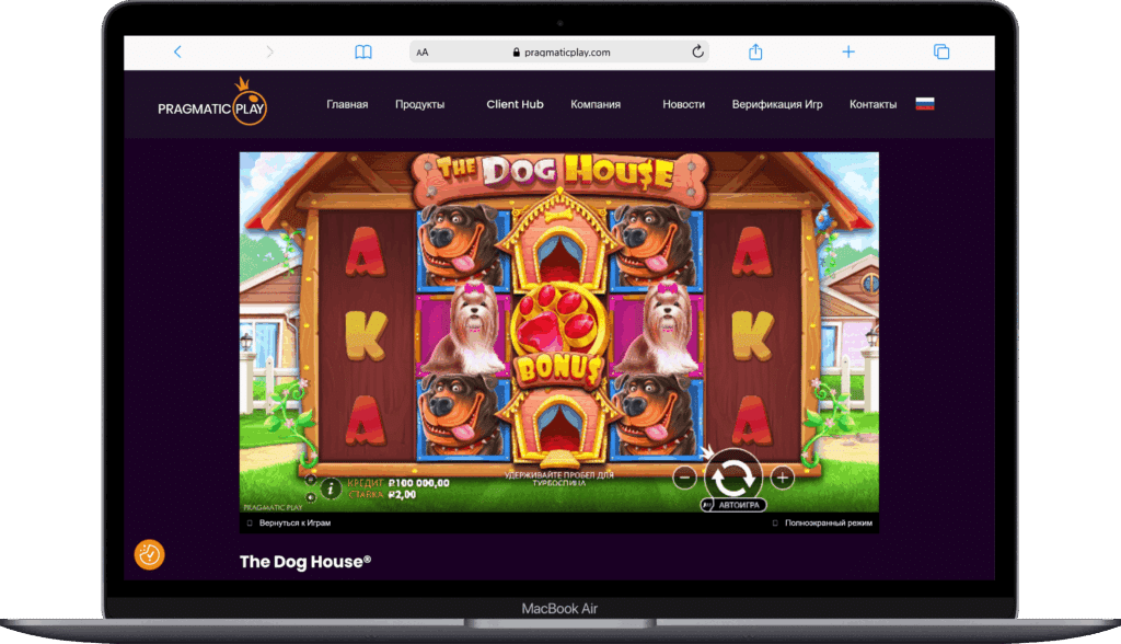 Игровое поле слота The Dog House