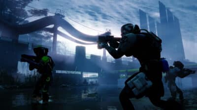 Image of 2 runners in Marathon on a night time map.